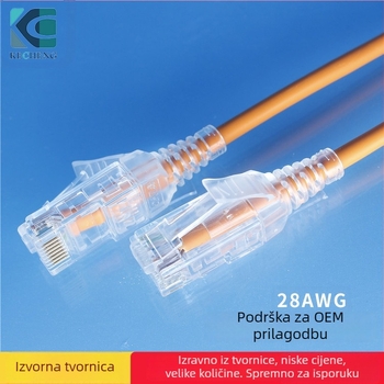 Cat6A nezaštićeni Ethernet kabel RJ45 za usmjerivače i računala, brzina prijenosa 500 Mbps, radna temperatura -40°C do +70°C, naprezanje pri rastezanju 20 N