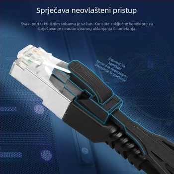 CAT8 Class VIII zaštićeni Ethernet kabel s zaključavanjem, RJ-45, 10 Gbps