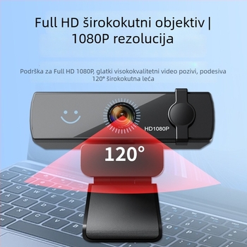 Elebest CW100 USB HD web kamera s Windows Hello prepoznavanjem lica, 2MP senzor, 1080p60 video, USB 2.0, ugrađeni mikrofon, bez upravljačkog programa, plug‑and‑play