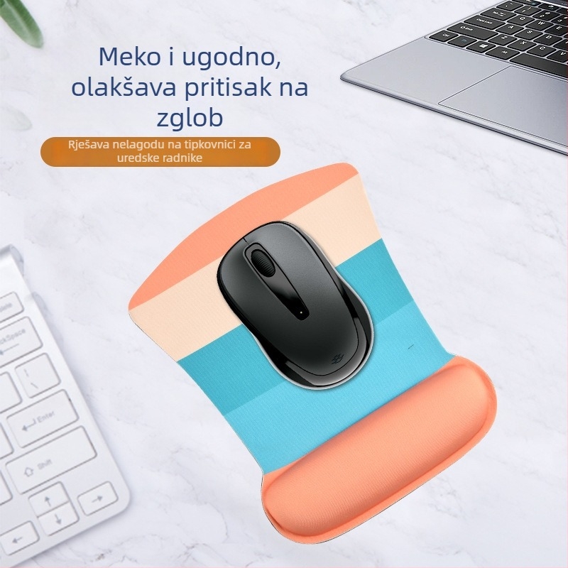 Podloga za miša s podrškom za zglob za stolno računalo – jednostrana, otisak uzorka, OEM prilagodba, površina od T platna/Lycra, SBR, gel pamuk, baza od prirodnog kaučuka