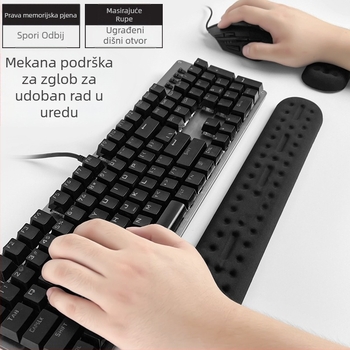 Velika podloga za miš s podrškom za zglob, površina od tkanine, injekcijsko oblikovanje, jednostrana