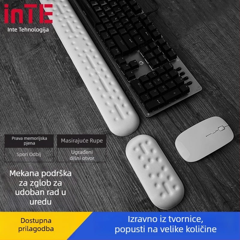 Velika podloga za miš s podrškom za zglob, površina od tkanine, injekcijsko oblikovanje, jednostrana