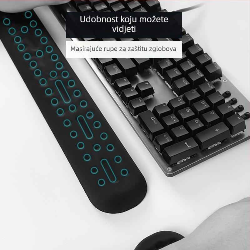 Velika podloga za miš s podrškom za zglob, površina od tkanine, injekcijsko oblikovanje, jednostrana