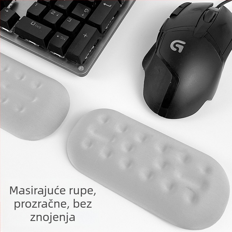Velika podloga za miš s podrškom za zglob, površina od tkanine, injekcijsko oblikovanje, jednostrana