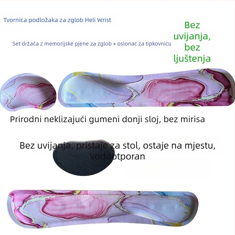 Heli podlog za zglob miša - memorijska pjena, tkanina, jednostrana, plastično oblikovanje, OEM i prilagođene slike