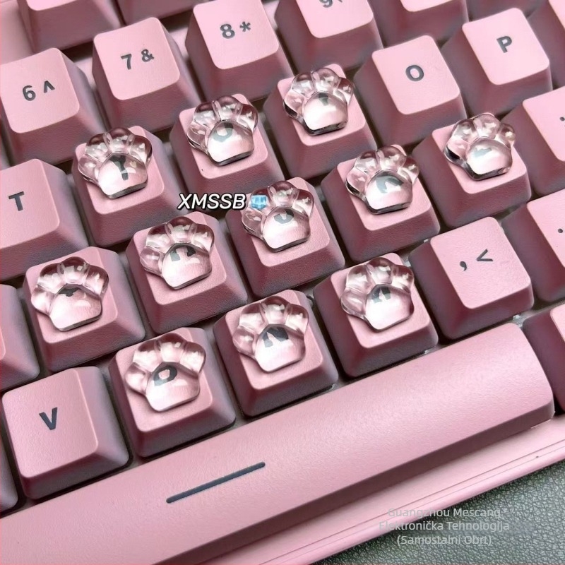 Prozirni zaštitnik tipkovnice s motivom mačje šape, kristalno proziran, štiti nokte, jednostavan i elegantan dizajn