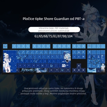 Keycapsi za mehaničku tipkovnicu - model Jjy08, PBT materijal, petostrana sublimacija, kompatibilno s većinom mehaničkih tipkovnica