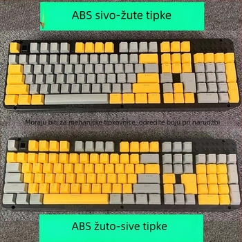 Set kapica za tipke za mehaničku tipkovnicu, ABS materijal, Cherry MX cross-stem kompatibilan, okrugli tipke, slova i brojevi.