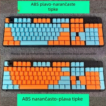 Set kapica za tipke za mehaničku tipkovnicu, ABS materijal, Cherry MX cross-stem kompatibilan, okrugli tipke, slova i brojevi.