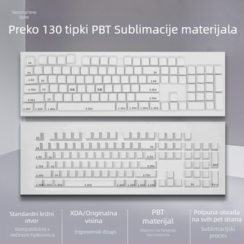 Keycap za mehaničku tipkovnicu, minimalistički model, 137-tipkovska konfiguracija, plastični materijal