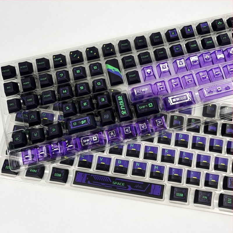 Cyberpunk PBT sublimirane tipke set za mehaničku tipkovnicu, 148 tipki, za mehaničke prekidače s osovinom i standardne tipkovnice