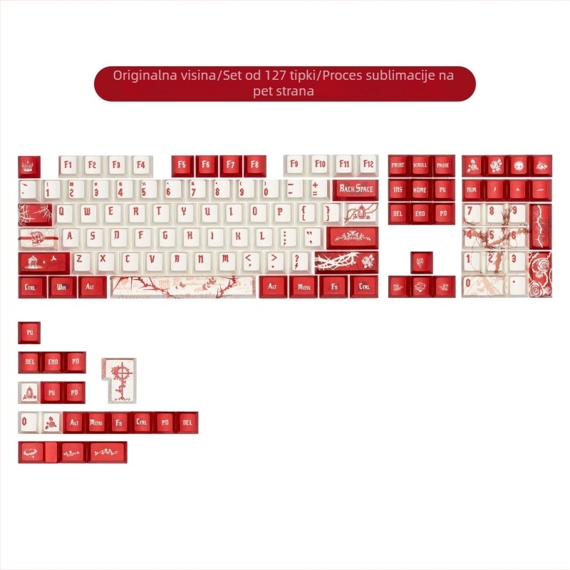 Thorns Rose PBT keycap za mehaničku tipkovnicu – petostruka sublimacija, magnetna os