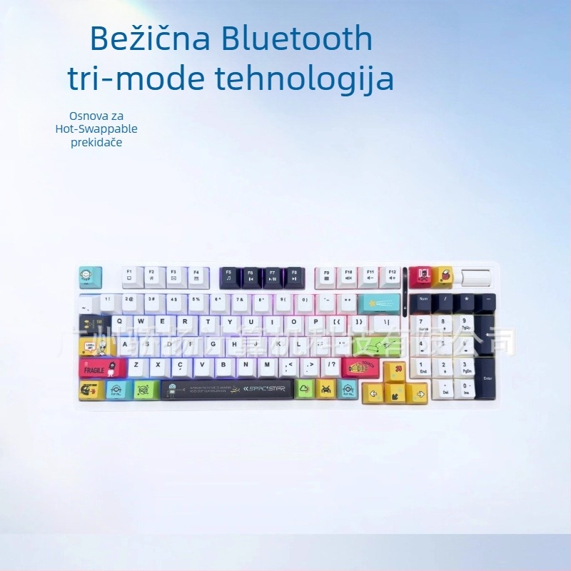 Morstar MKB96B bežična mehanička tipkovnica, 96 tipki, plutujući poklopci tipki, potpuni N-key rollover, hot-swappable RGB