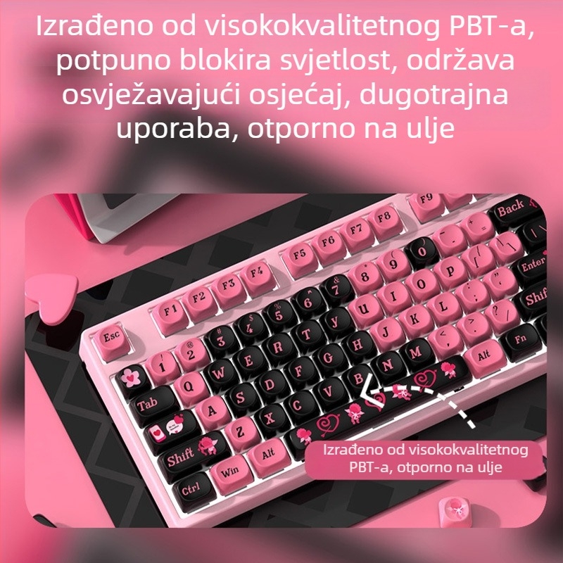 MOA tema keycap set za mehaničke tipkovnice – PBT sublimacija, personalizirano, otporno na habanje, 1 godina jamstva