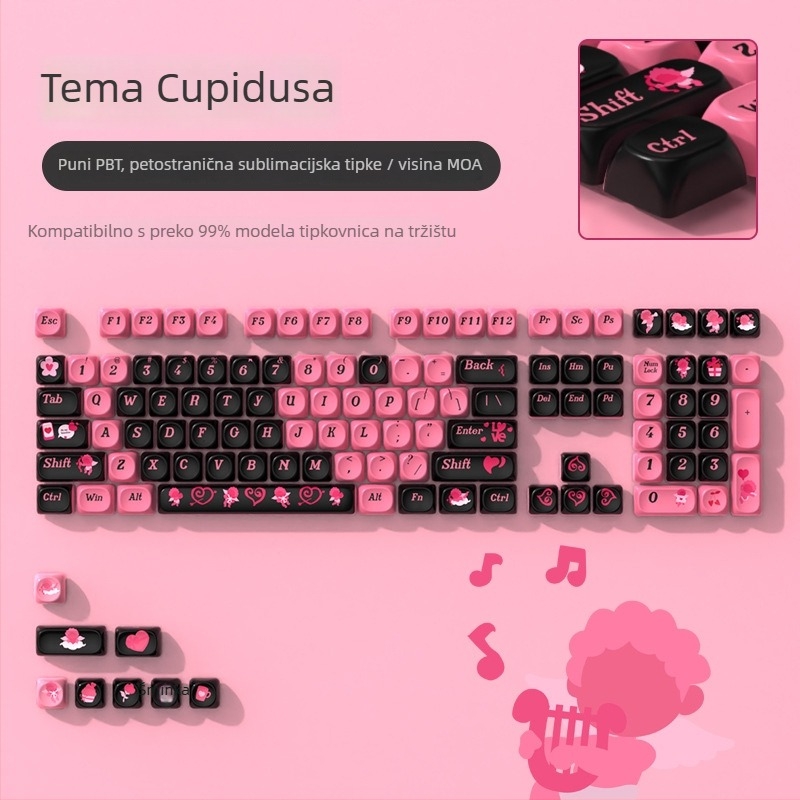 MOA tema keycap set za mehaničke tipkovnice – PBT sublimacija, personalizirano, otporno na habanje, 1 godina jamstva