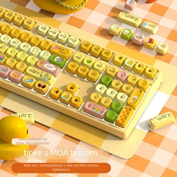 Moa kapice tipki s temom patke, PBT, sublimacija, za mehaničke tipkovnice, univerzalna kompatibilnost