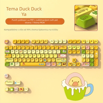 Moa kapice tipki s temom patke, PBT, sublimacija, za mehaničke tipkovnice, univerzalna kompatibilnost