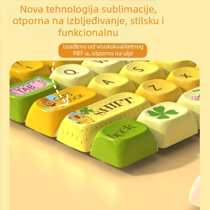 Moa kapice tipki s temom patke, PBT, sublimacija, za mehaničke tipkovnice, univerzalna kompatibilnost