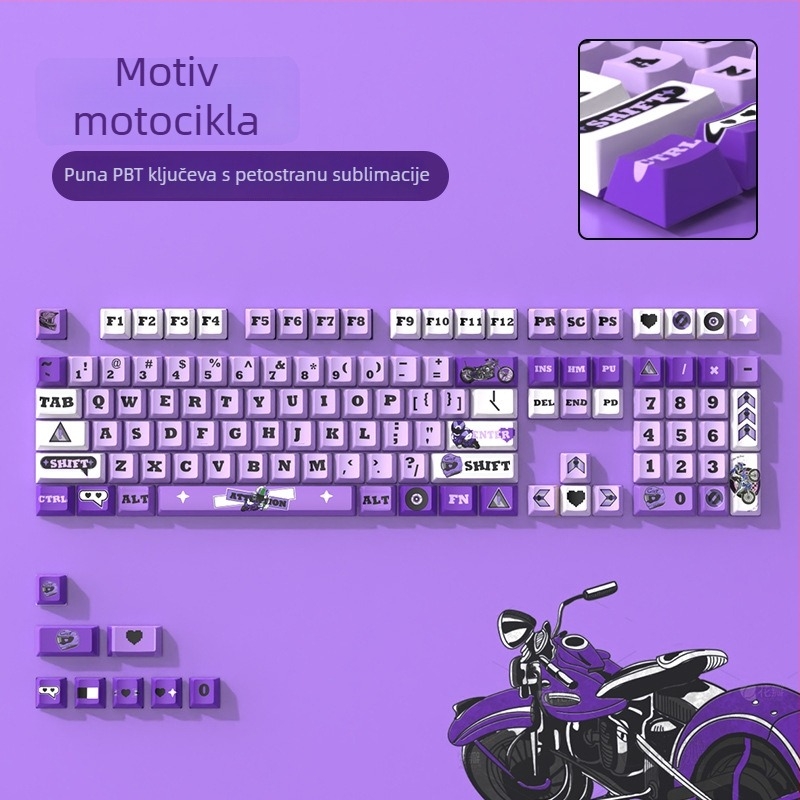 Keycap za tipkovnicu, PBT, sublimacija s pet stran, personaliziran, kompatibilan s univerzalnim i mehaničkim tipkovnicama, jednogodišnja garancija