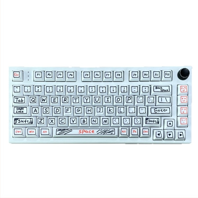 Prilagodljive četverokutne keycapice s graffiti temom — ručno oslikane comics teme, sublimacijski postup boje, komplet od 124 tipki, kompatibilno s 95% mehaničkih tipkovnica, otporne na habanje i masnoću.