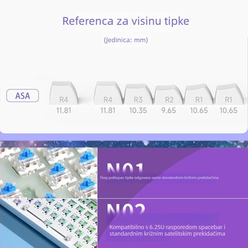 Prilagođena kapica za tipkovnicu za mehaničke tipkovnice, PBT termalna sublimacija, prozirni uzorak, model Star Sea.
