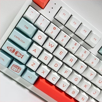 Salmon tema SA profil PBT keycaps, dye-sublimation, prilagodljive, otporne na habanje, ergonomske, kompatibilne s 95% tipkovnica