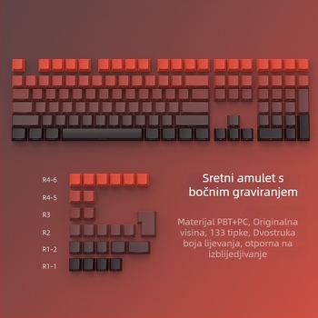 133-tipni PBT set kapica tipki, dvostruka injekcija, bočno graviranje, izvorna visina, model Lucky Strike