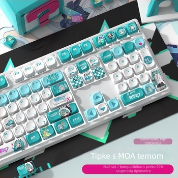 Hatsune Miku MOA Keycap – Personaliziran, PBT Sublimacija, Otporno na habanje, Univerzalna kompatibilnost s mehaničkim tipkovnicama, 1 godina garancije