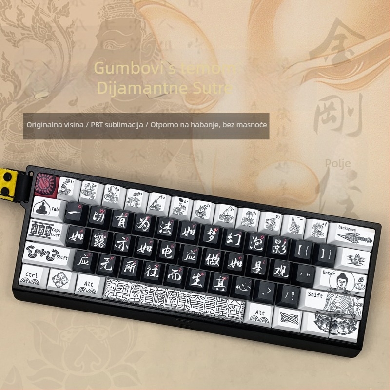 Keycap Diamond Sutra – PBT plast, termalna sublimacija, kompatibilan s mehaničkim tipkovnicama s Cross-axis