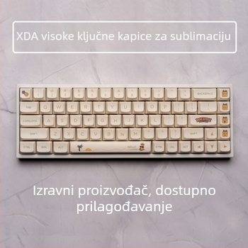 Keycaps s temom ananasa, XDA profil, PBT Sublimacija – Prilagodljive, Otporne na trošenje, Otporne na ulje, Ergonomične; Kompatibilno s 95% mehaničkih tipkovnica (Materijal: PBT; Obrada: Sublimacija; Kompatibilnost: 95% tipkovnica; Model: Prilagodljiv; Zna