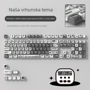 Moa tema personalizirane PBT sublimacija tipke za univerzalne mehaničke tipkovnice — kompatibilne s rasporedima 87/68/108/75/98, težina 0,5 kg