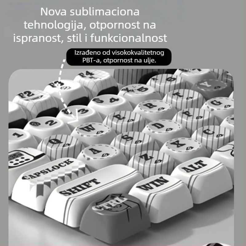 Moa tema personalizirane PBT sublimacija tipke za univerzalne mehaničke tipkovnice — kompatibilne s rasporedima 87/68/108/75/98, težina 0,5 kg