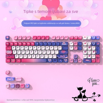 Moa teme kapice tipkovnica za mehaničke tipkovnice – prilagođene PBT sublimacijom, model Moa keycap-love-boxed, univerzalna kompatibilnost, otporan dizajn