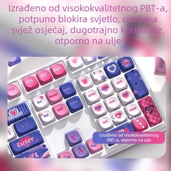 Moa teme kapice tipkovnica za mehaničke tipkovnice – prilagođene PBT sublimacijom, model Moa keycap-love-boxed, univerzalna kompatibilnost, otporan dizajn