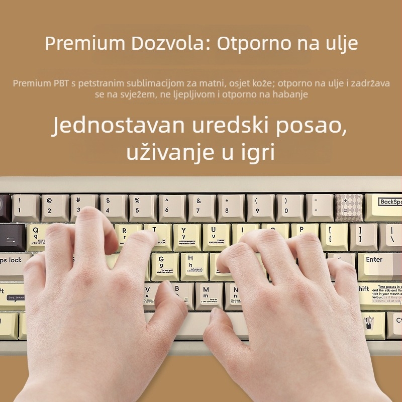 1,7 mm debeli PBT Sublimacijska siva tema set tipki, 134 tipke, za rasporede 61/64/68/87/98/104, tipke koje blokiraju svjetlo, RGB pozadinsko osvjetljenje