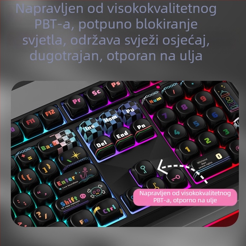 Personalizirana kapica tipke za mehaničku tipkovnicu — PBT sublimacija, univerzalna i mehanička kompatibilnost, Moa tema kapice