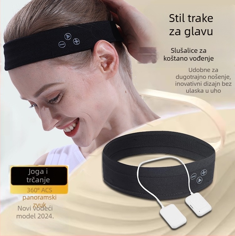 Bluetooth slušalice za jogu s turbanski stilom čelenke i maskom za oči za spavanje, bežična sportska čelenka za glavu, dugo trajanje baterije