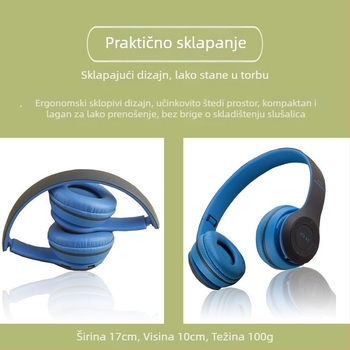 P47 preklopni bežični gaming headset Bluetooth 5.0, stereo zvuk, glasovno upravljanje