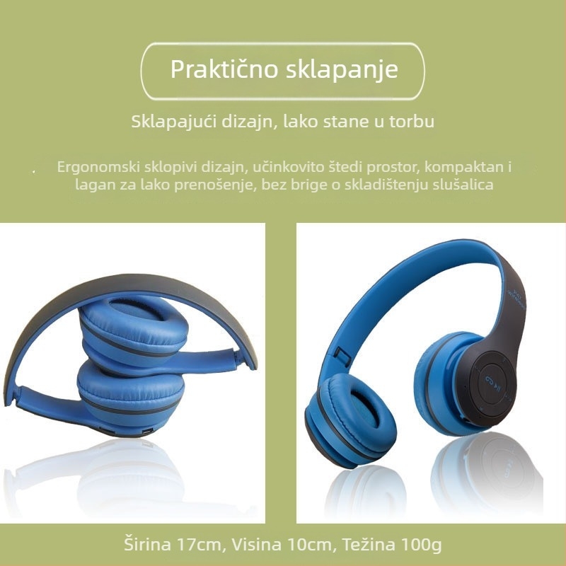 P47 preklopni bežični gaming headset Bluetooth 5.0, stereo zvuk, glasovno upravljanje