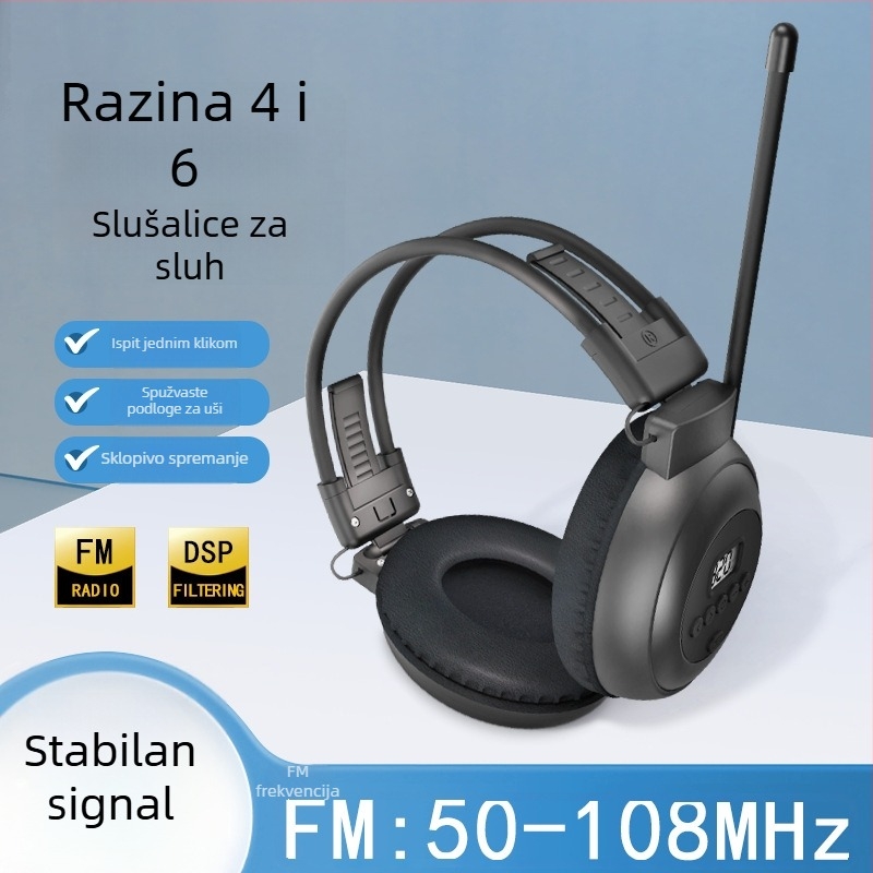 Bežične slušalice za vježbanje engleskog slušanjem za ispite CET-4 i CET-6 uz FM radio