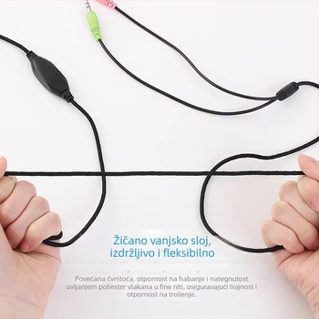 Žični računarski headset SY-301 | 3,5 mm priključak | 1,6 m kabel | mikrofon