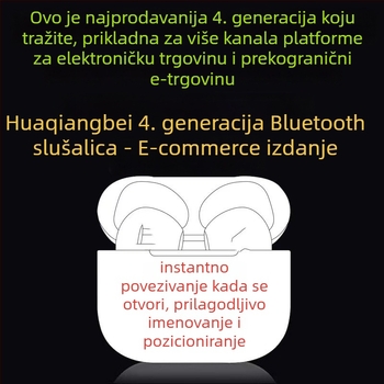 Bežične Bluetooth slušalice u uho, 5.0, doseg 10 m, glasovna kontrola, autonomija do 4 sati