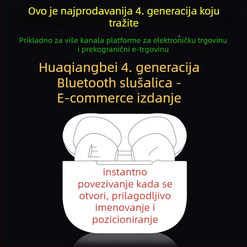 Bežične Bluetooth slušalice u uho, 5.0, doseg 10 m, glasovna kontrola, autonomija do 4 sati