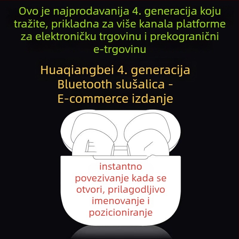 Bežične Bluetooth slušalice u uho, 5.0, doseg 10 m, glasovna kontrola, autonomija do 4 sati