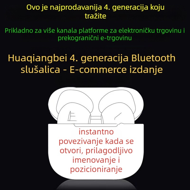 Bežične Bluetooth slušalice u uho, 5.0, doseg 10 m, glasovna kontrola, autonomija do 4 sati