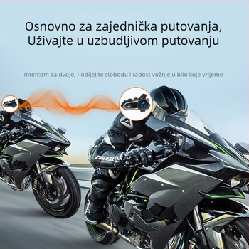 Bluetooth slušalica za kacigu motocikla, otporna na vodu, redukcija buke, dvostruki interkom za vožnju