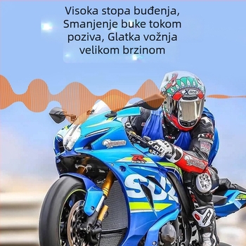 Bluetooth slušalica za kacigu motocikla, otporna na vodu, redukcija buke, dvostruki interkom za vožnju