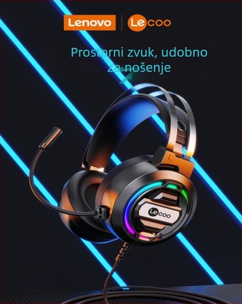 Lecoo HT401 žične gaming slušalice, 50 mm zvučnici, 3,5 mm inline priključak, ugrađeni mikrofon, na glavu