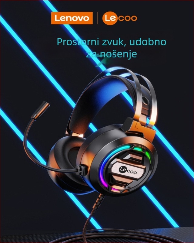 Lecoo HT401 žične gaming slušalice, 50 mm zvučnici, 3,5 mm inline priključak, ugrađeni mikrofon, na glavu