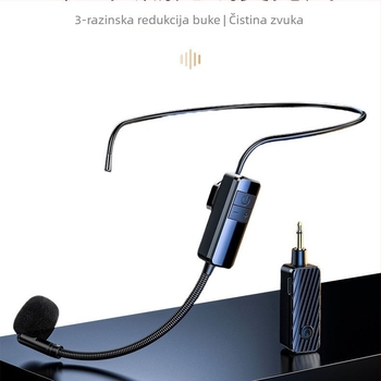 Bežični mikrofon za glavu za nastavu — 2.4G, izravni priključak, magnetski lavalier